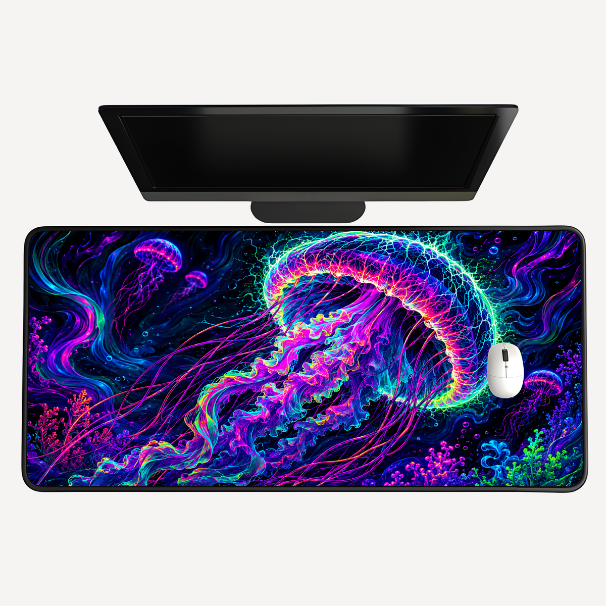 Neon Jellyfish Desk Mat