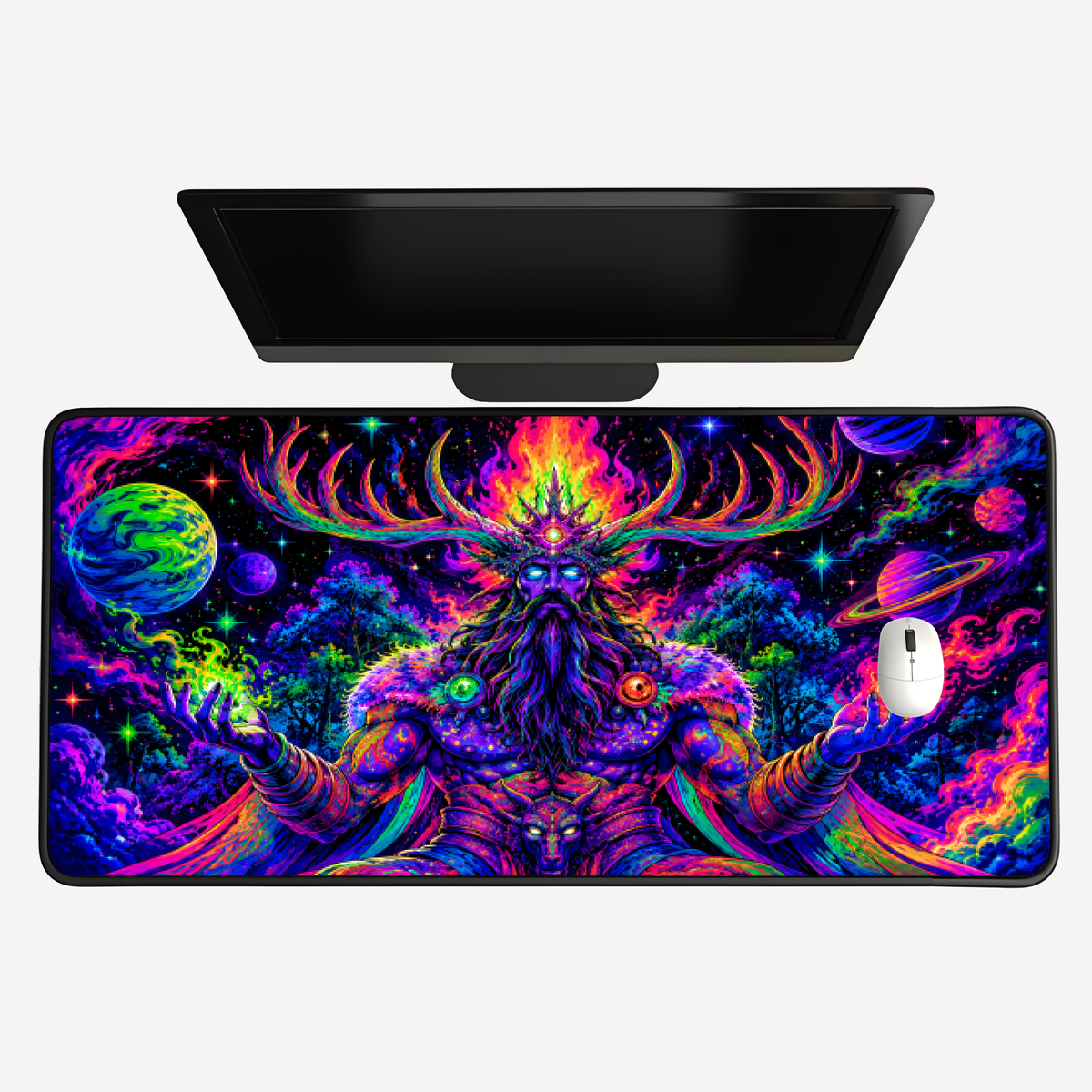Cosmic Forest God Desk Mat