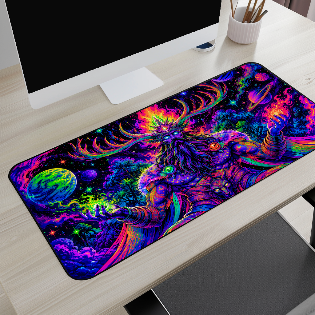 Cosmic Forest God Desk Mat