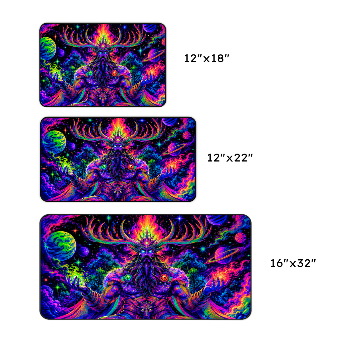Cosmic Forest God Desk Mat