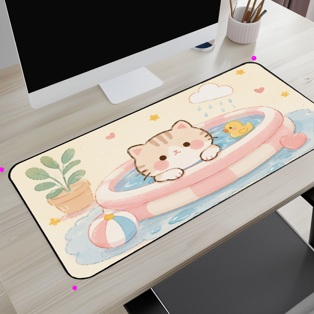 Cute Cat Pool Desk Mat