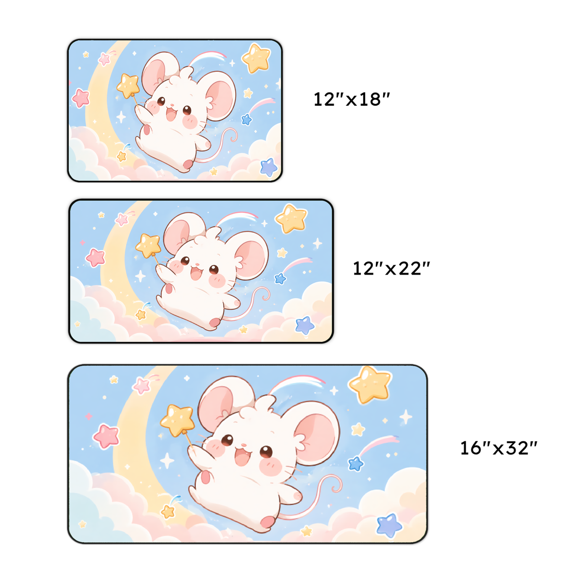 Cute Kawaii Mouse Desk Mat