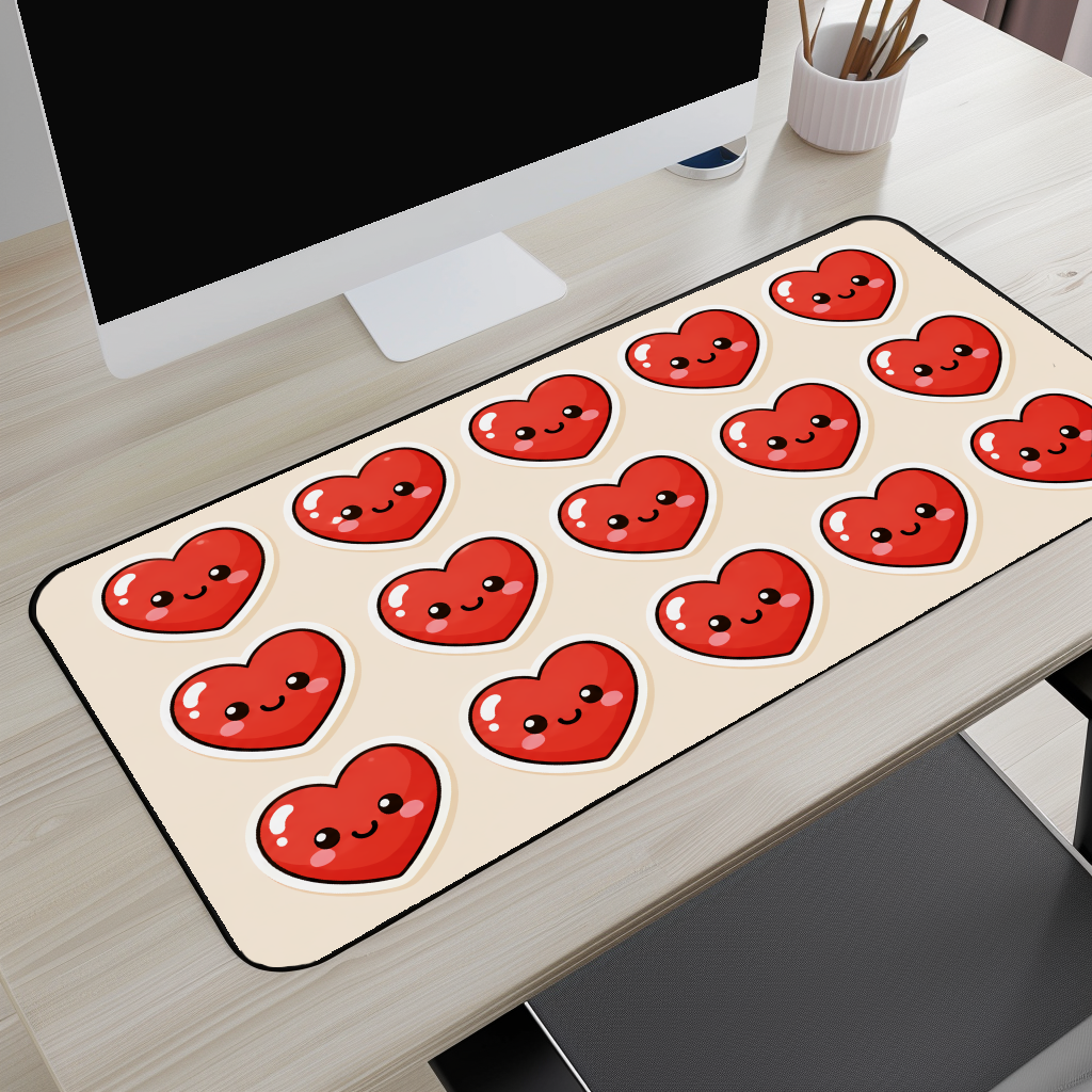 Kawaii Hearts Desk Mat