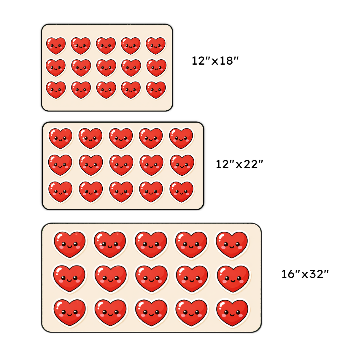 Kawaii Hearts Desk Mat