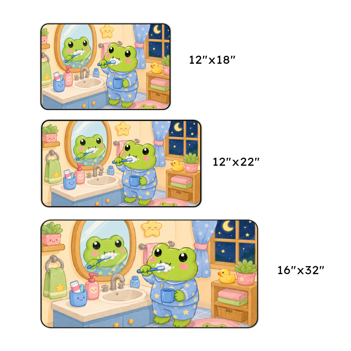 Cute Frog Nighttime Desk Mat