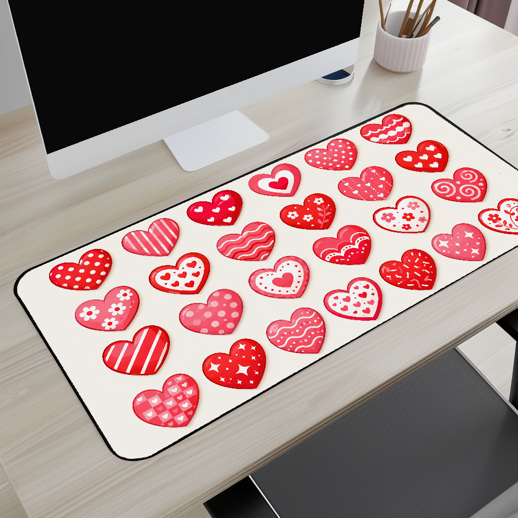 Valentine Hearts Desk Mat