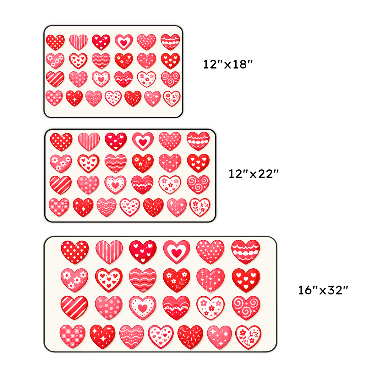 Valentine Hearts Desk Mat