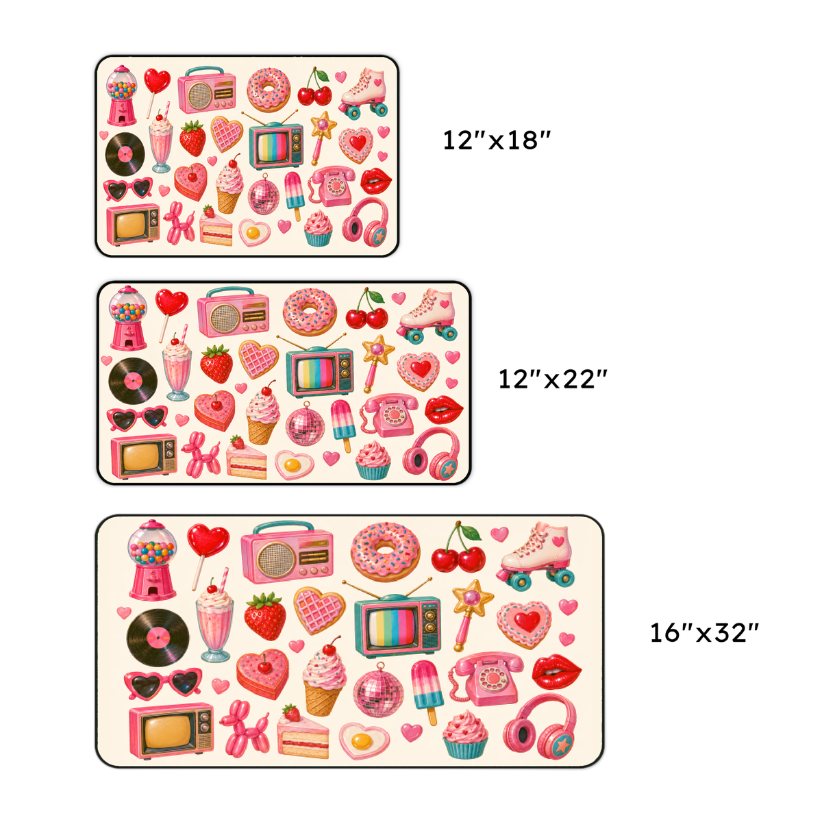 Retro Sticker Collage Desk Mat