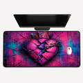 Pink Crowned Broken Heart Desk Mat