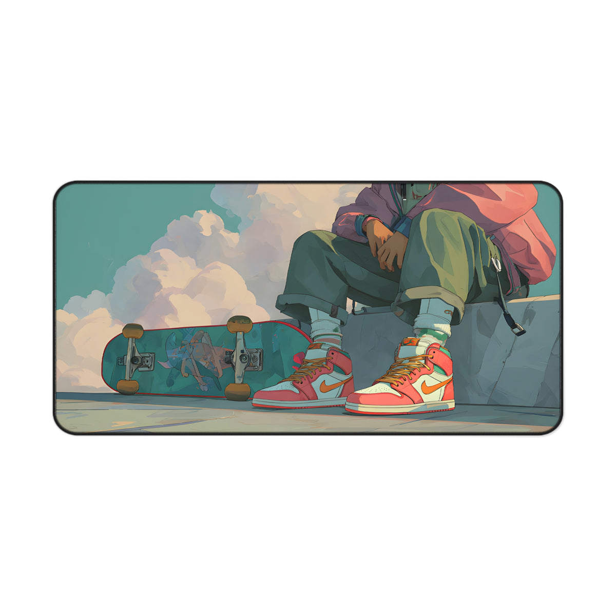 Skateboard Shot  Desk Mat