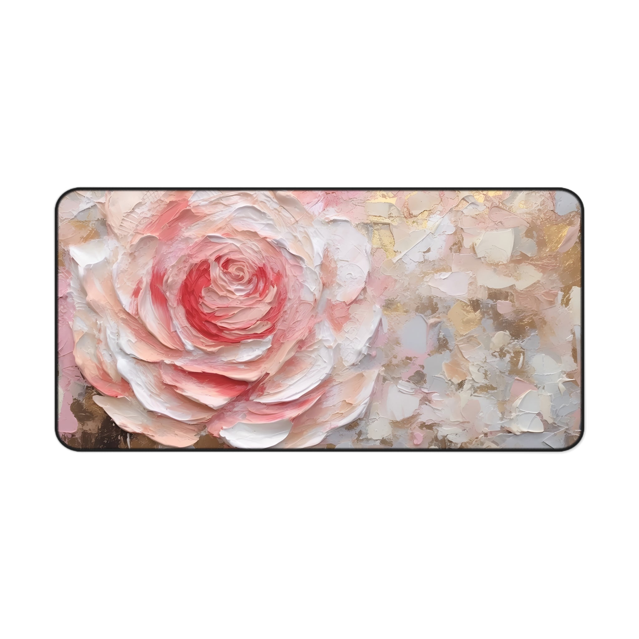 Floral Rose Oil-Paint Desk Mat