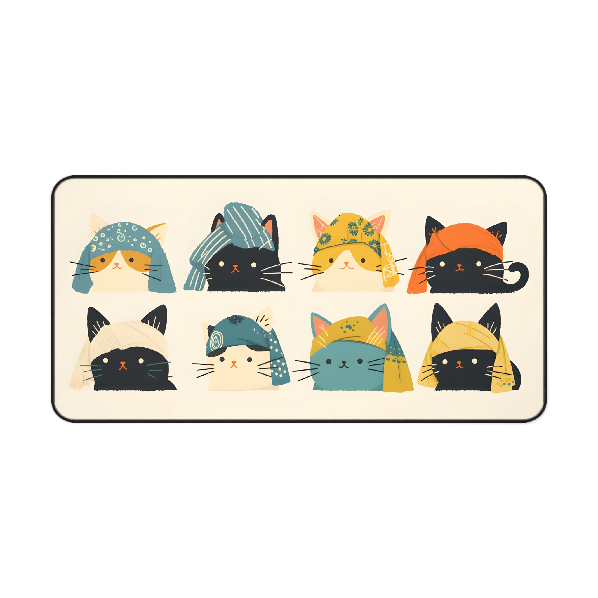 Cute Cat Faces Desk Mat