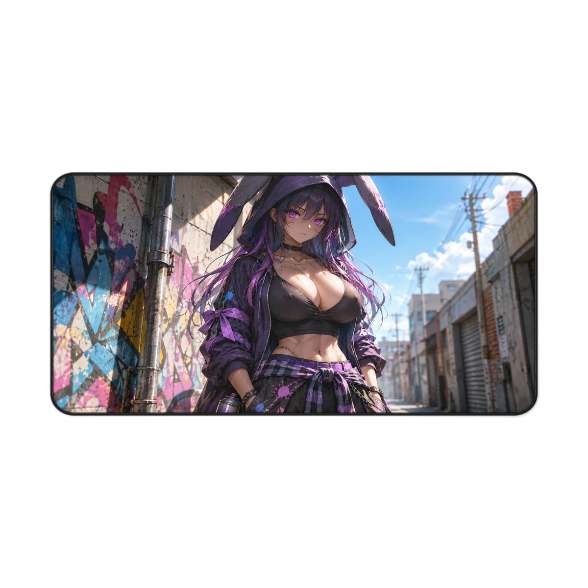 Street Bunny Desk Mat
