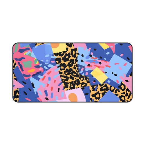 Colorful Retro Leopard Desk Mat