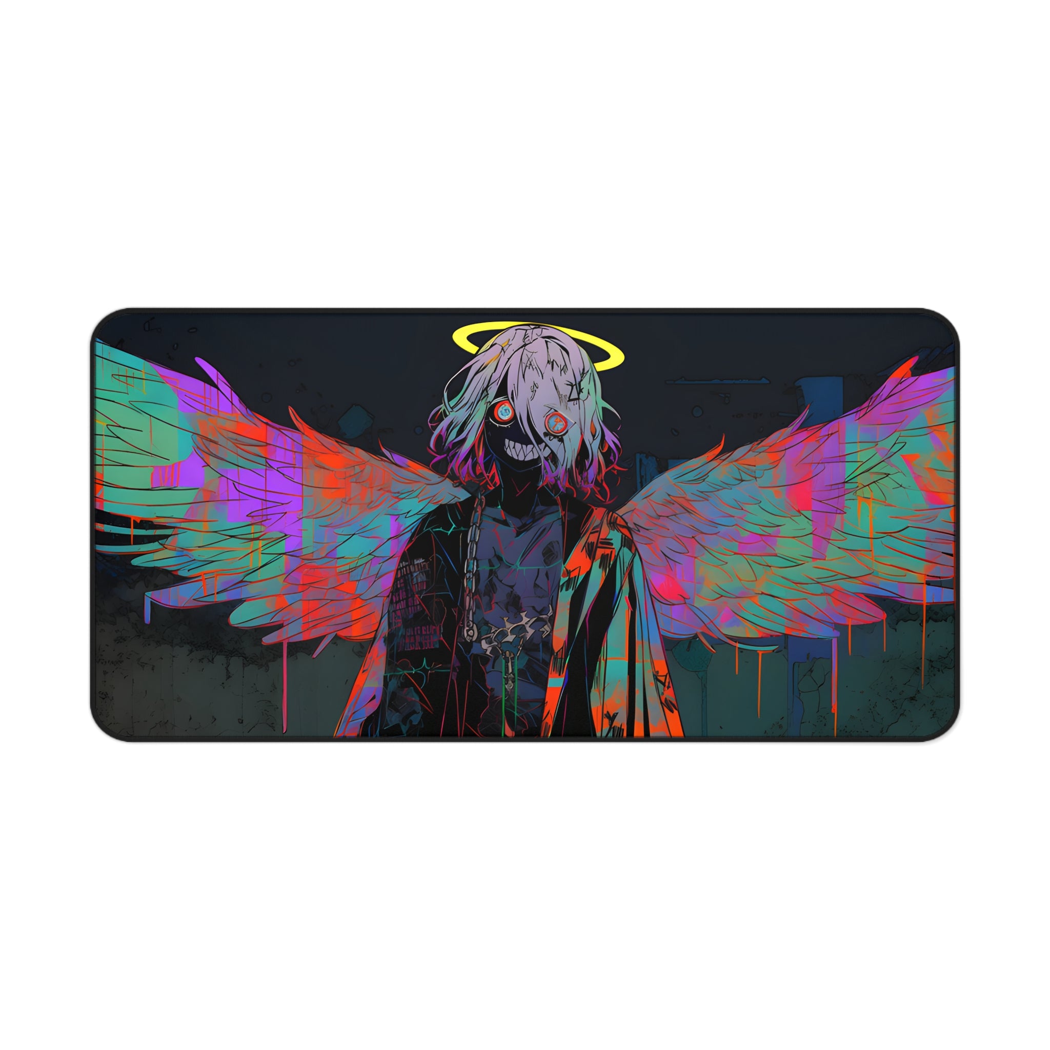 Neon Fallen Angel Desk Mat