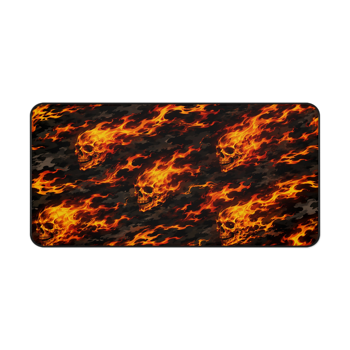 Flaming Skull Desk Mat