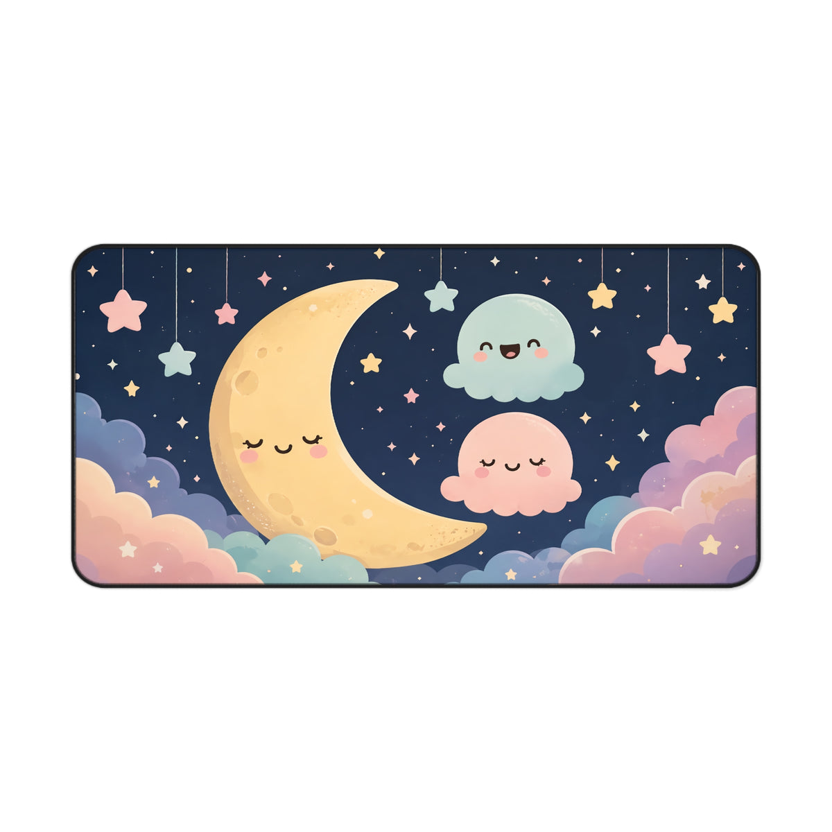 Kawaii Moon & Clouds Desk Mat