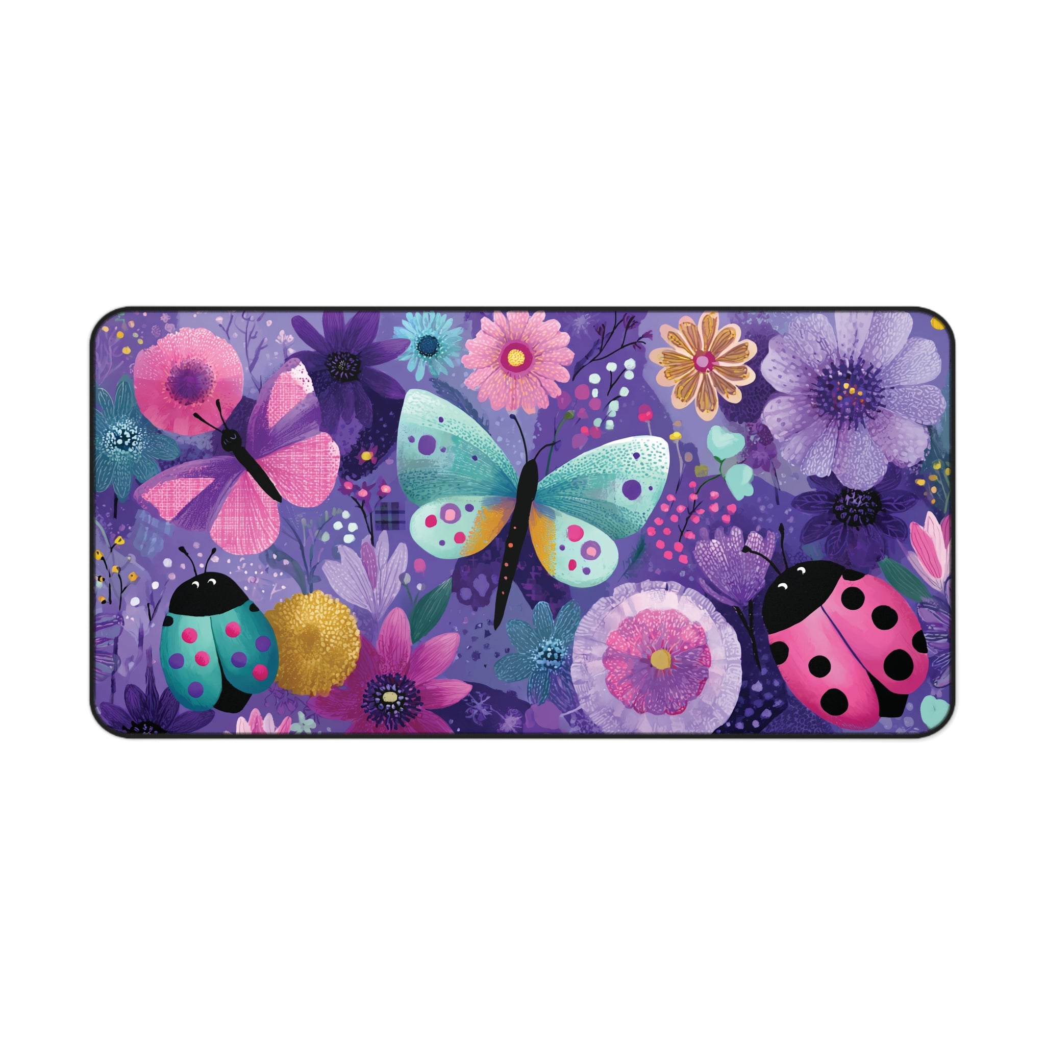 Butterfly & Ladybug Floral Desk Mat