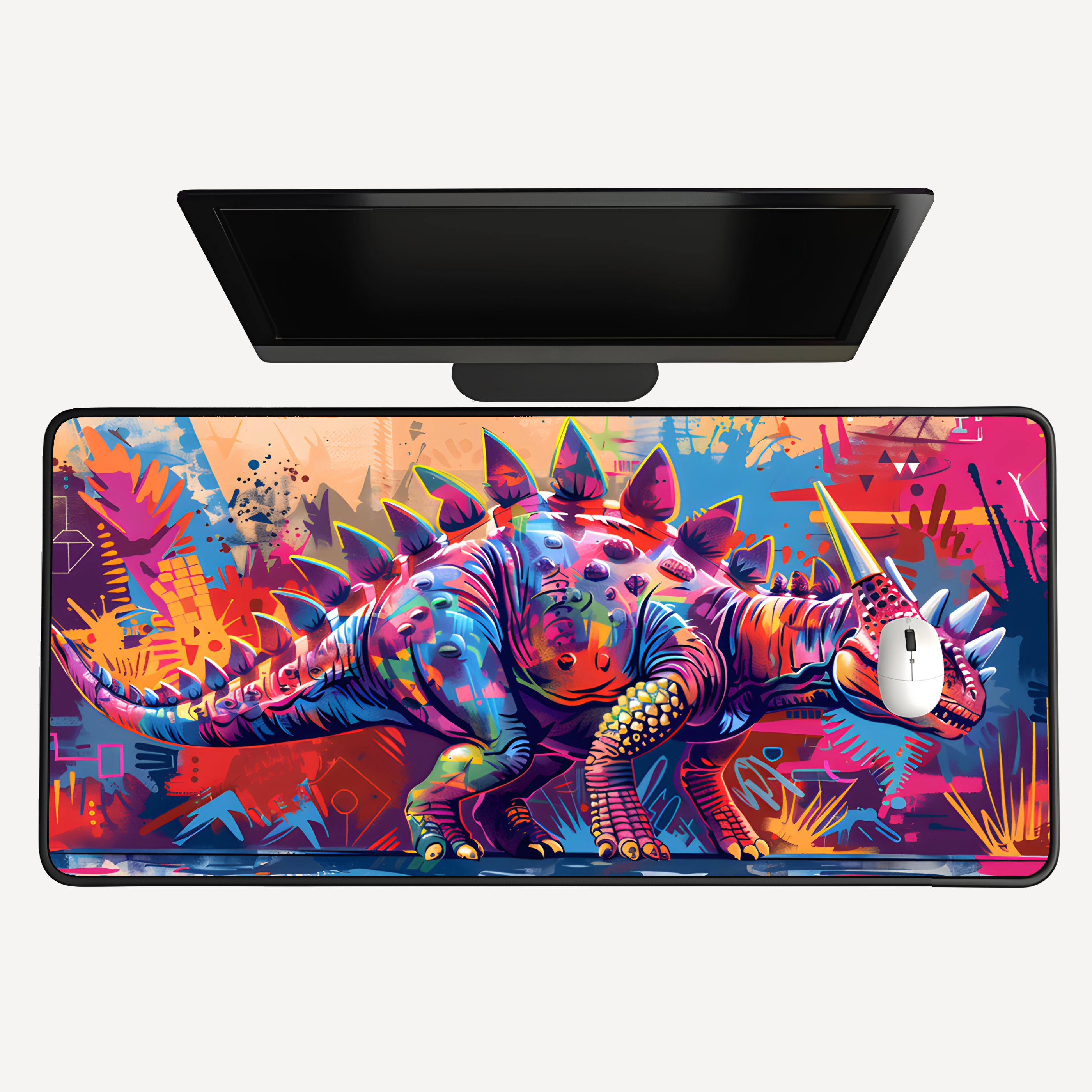Colorful Graffiti Dinosaur Desk Mat