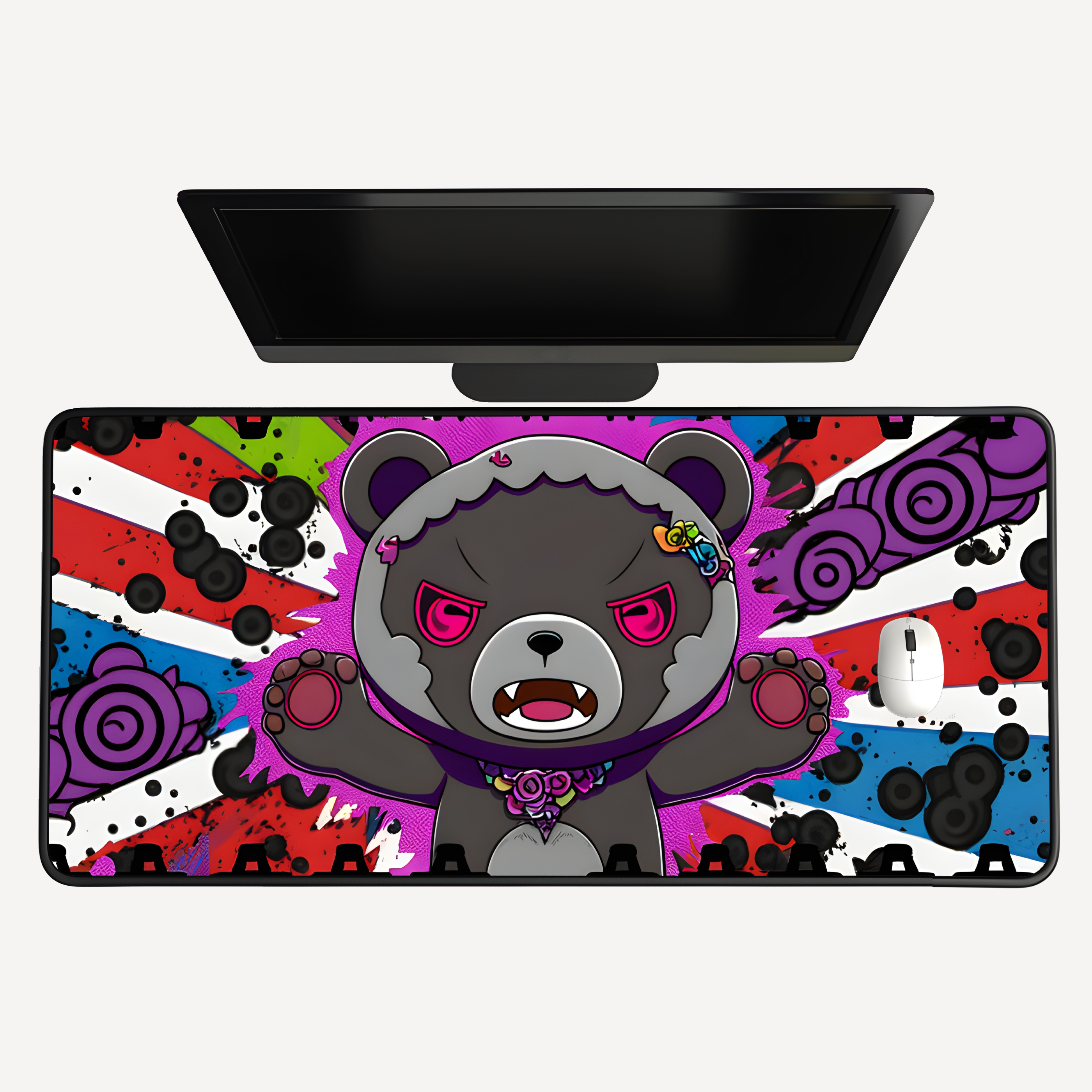 Angry Gothic Bear Desk Mat