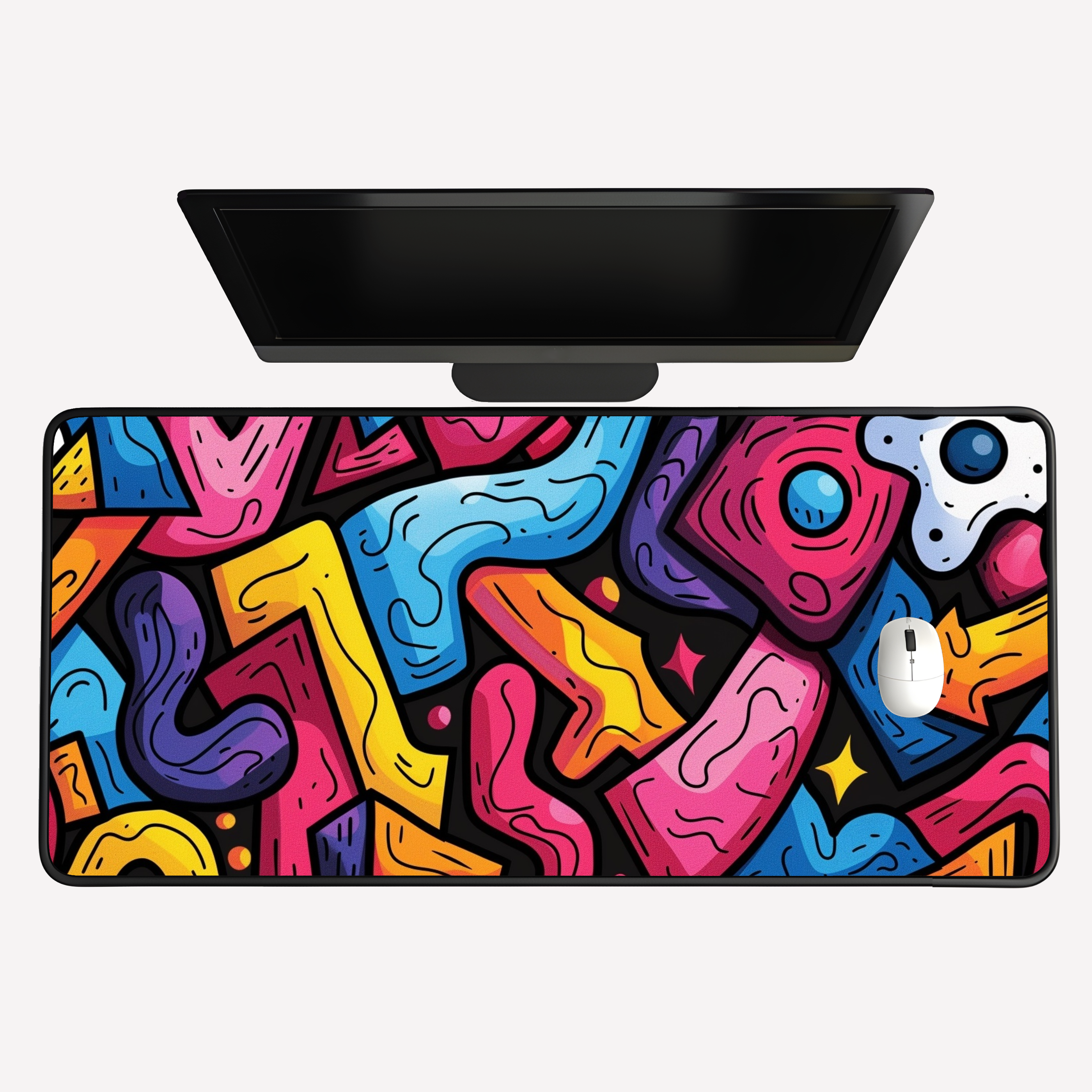 Colorful Graffiti Desk Mat