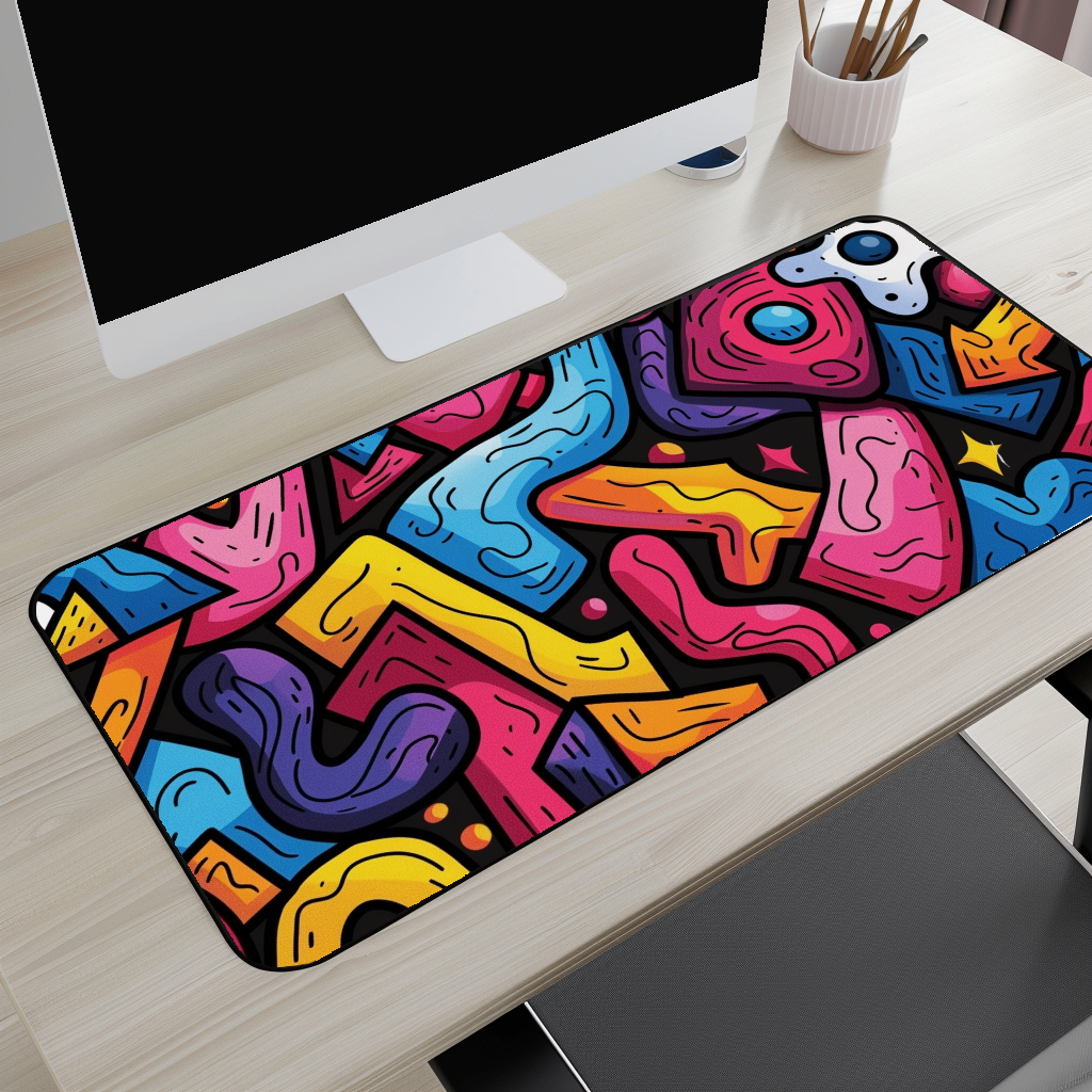 Colorful Graffiti Desk Mat