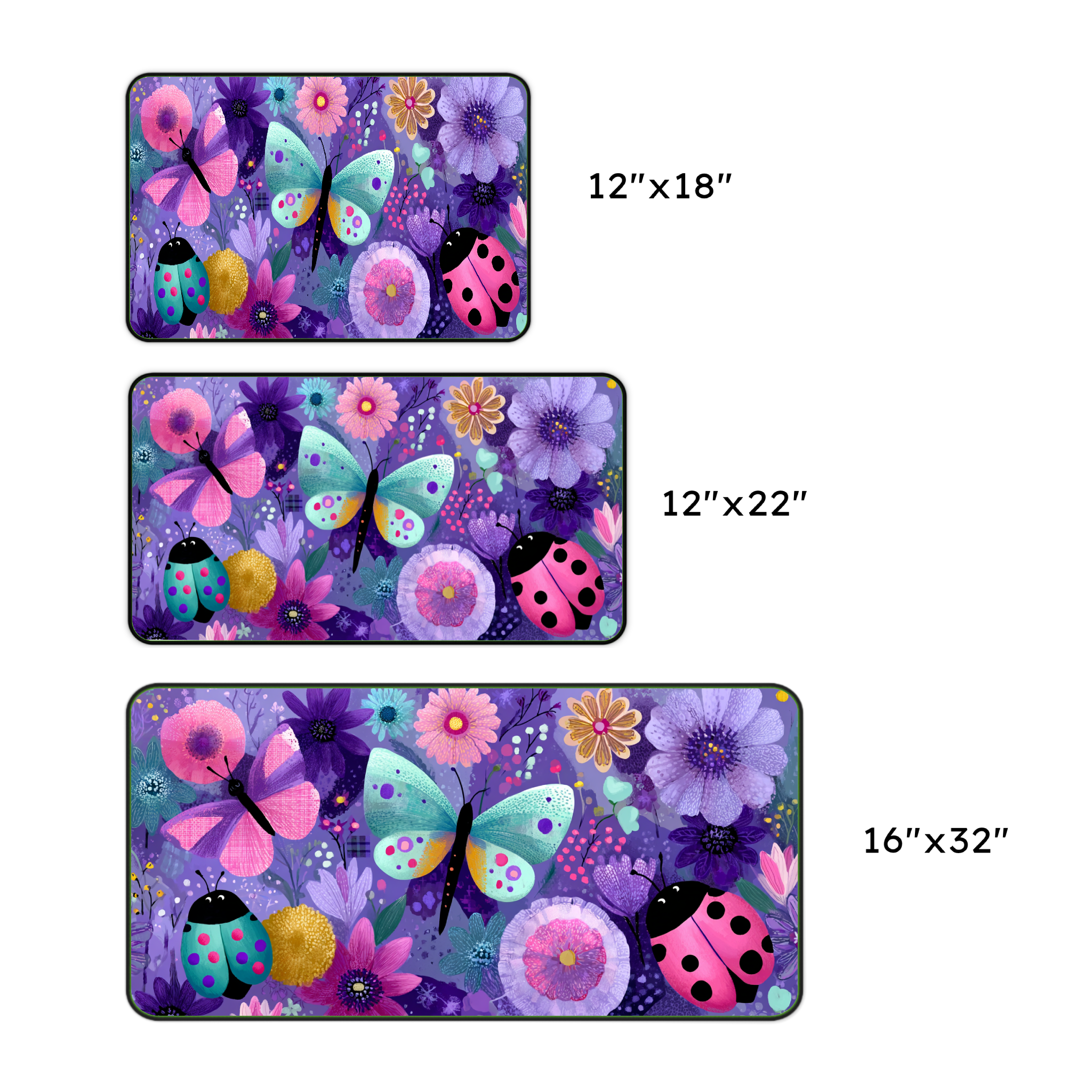 Butterfly & Ladybug Floral Desk Mat