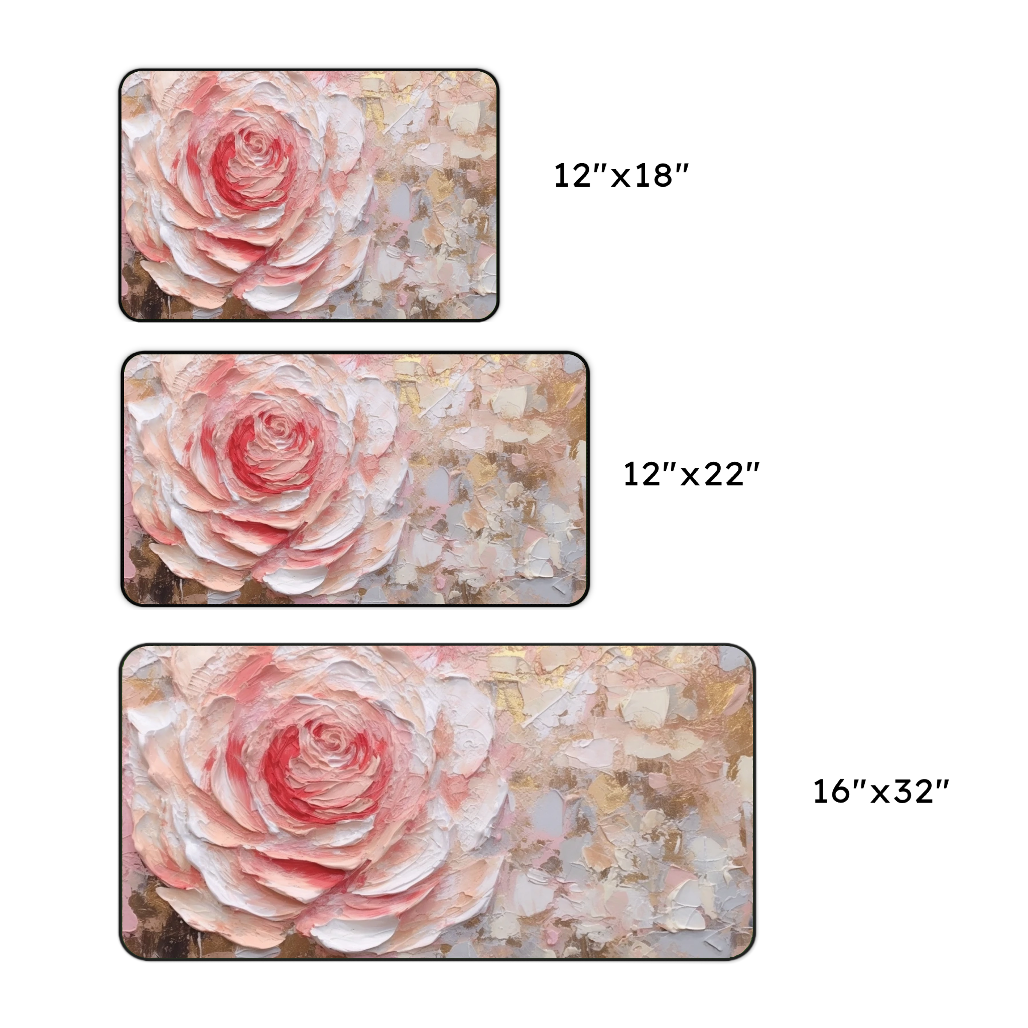 Floral Rose Oil-Paint Desk Mat