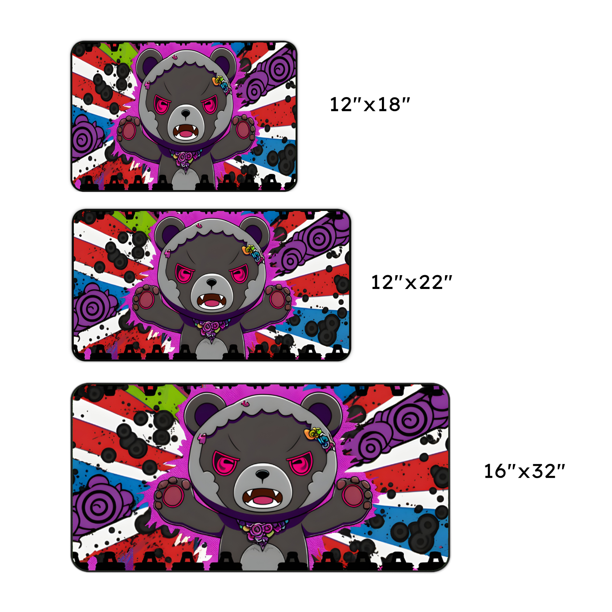 Angry Gothic Bear Desk Mat