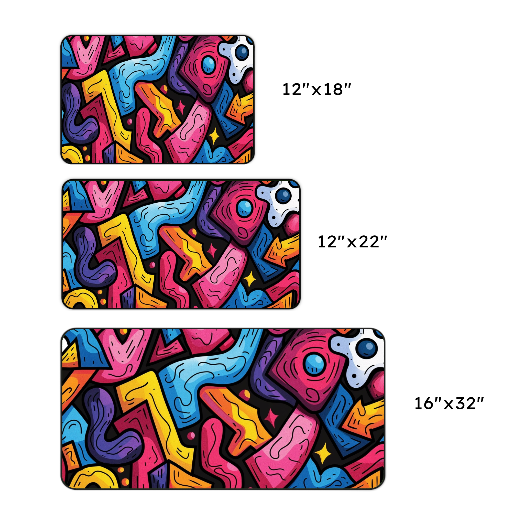 Colorful Graffiti Desk Mat