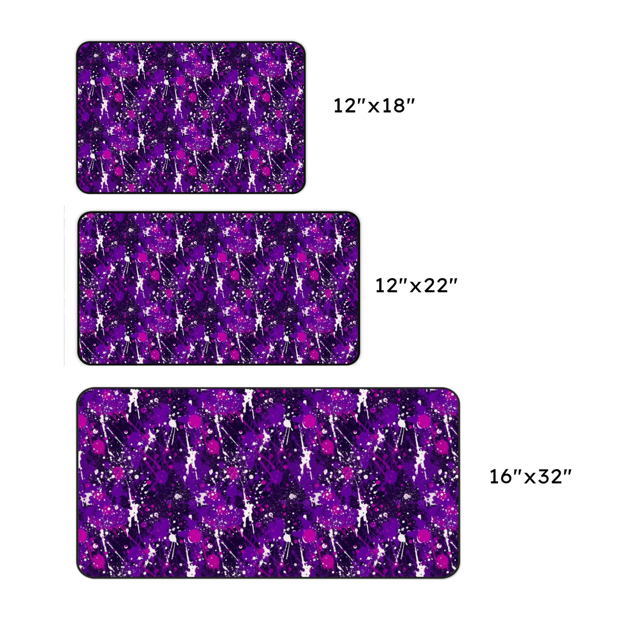 Purple Paint Splatter Desk Mat