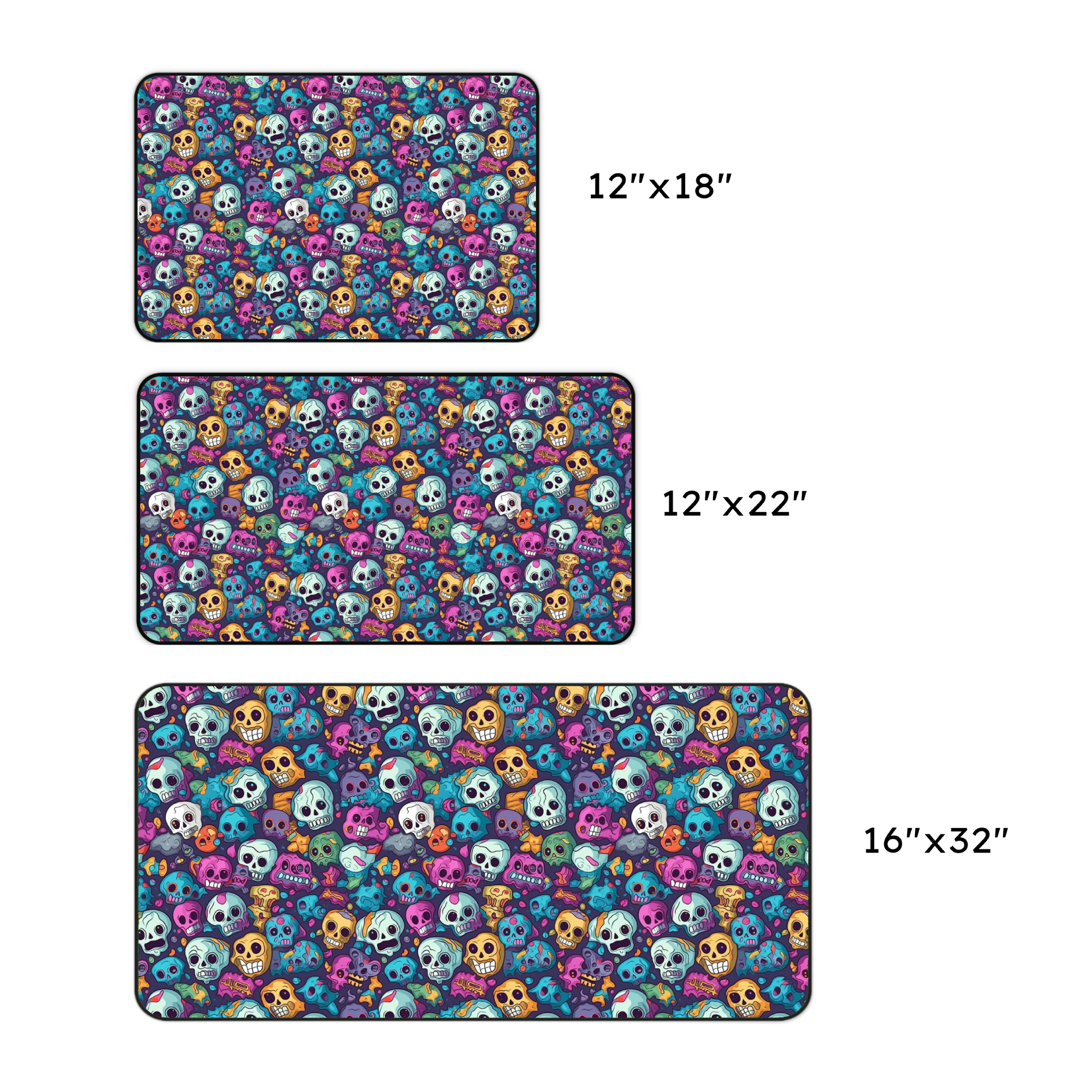 Colorful Skull Pattern Desk Mat