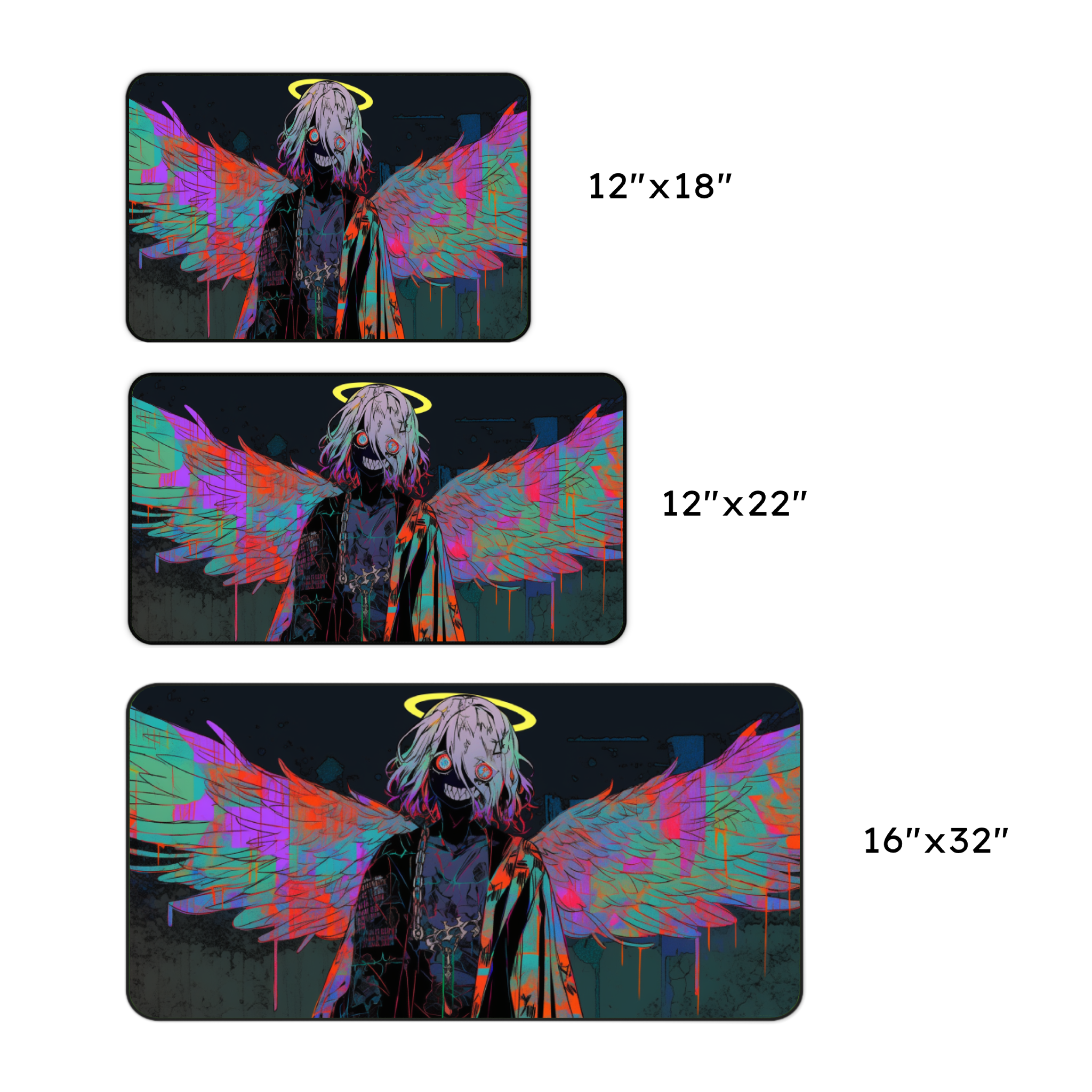 Neon Fallen Angel Desk Mat